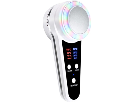 Estiramiento facial Instrumento de belleza frío y caliente portátil Masajeador de rejuvenecimiento de fotones Levantamiento de la piel Reafirmante ...