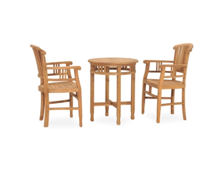 Conjunto 3 Conjunto de comedor de jardín VIDAXL madera maciza de teca