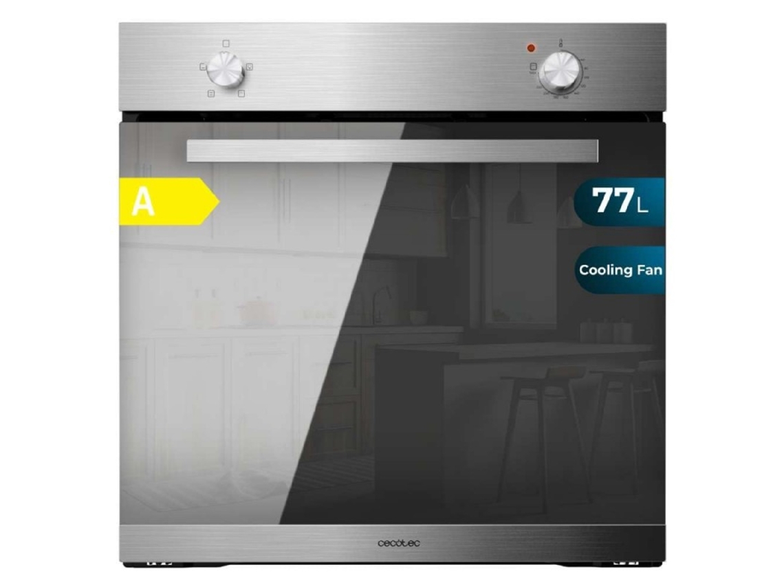Cecotec Horno Integrable Convencional Bolero Hexa C126000 Mirror A. 2800w, Capacidad 77l, Bajo Consumo, 4 Funciones