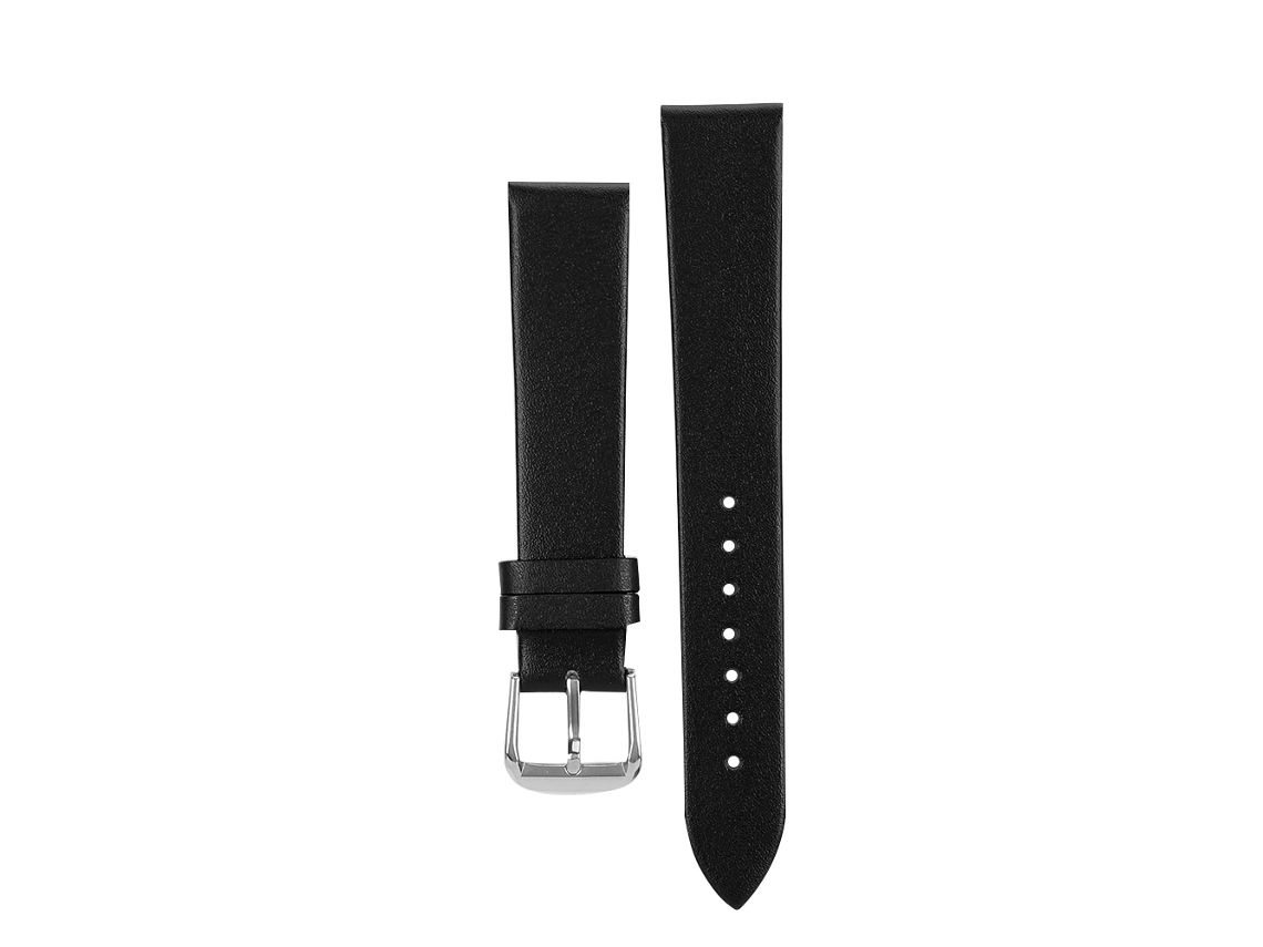 Correa de repuesto universal de cuero sintético para reloj, 19 mm, hebilla negra unisex