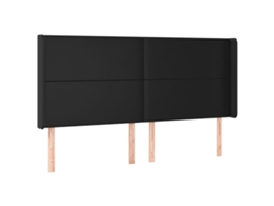Maison Exclusive - Cabecero Con Orejas De Cuero Sintético Negro 163x16x118/128 Cm