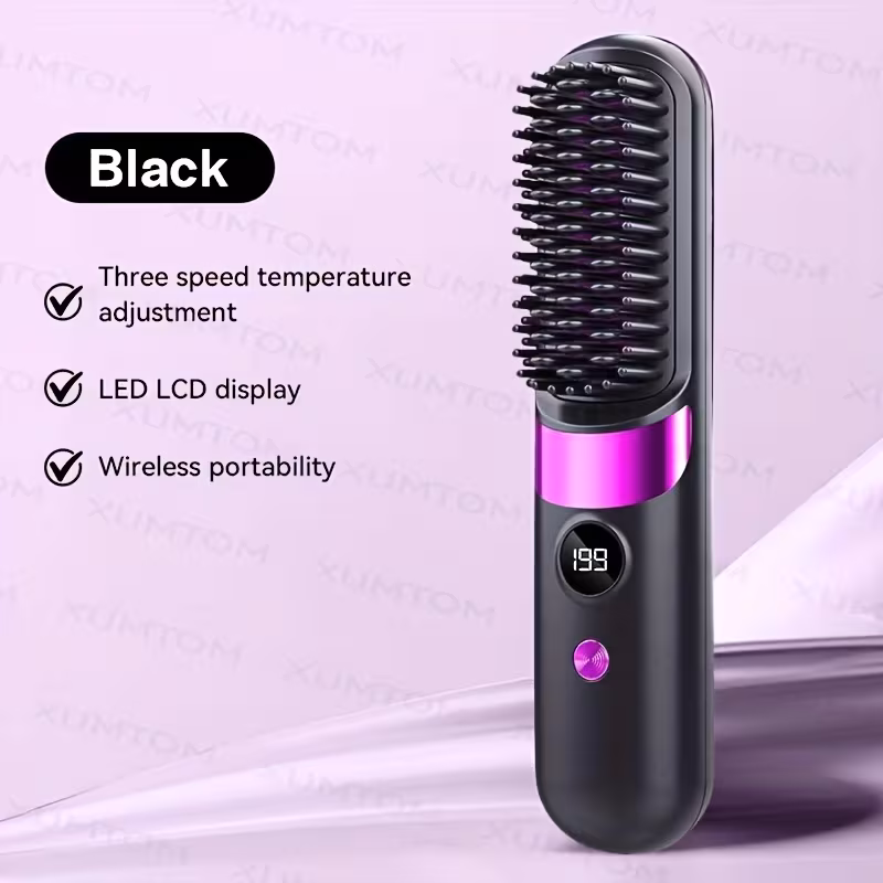 Peine alisador inalámbrico portátil, calentamiento rápido, apto para todo tipo de cabello, ligero y portátil. Stelasplen