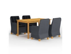 Juego de comedor de jardín de 2 piezas en gris oscuro, Dkd Home Decor