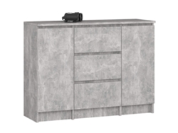 Cómoda K100 101 Cm Con 2 Puertas Y 3 Cajones Hormigón / Gris Mate