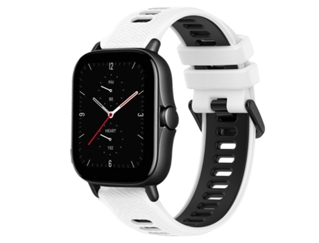 Correa smartwatch para Amazfit GTS 2E 20mm silicona deportiva bicolor (blanco + negro)