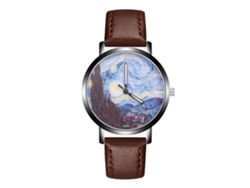 Reloj De Pulsera Analógico De Cuarzo Unisex, Estilo Casual Y Moderno, Color Café Oscuro.