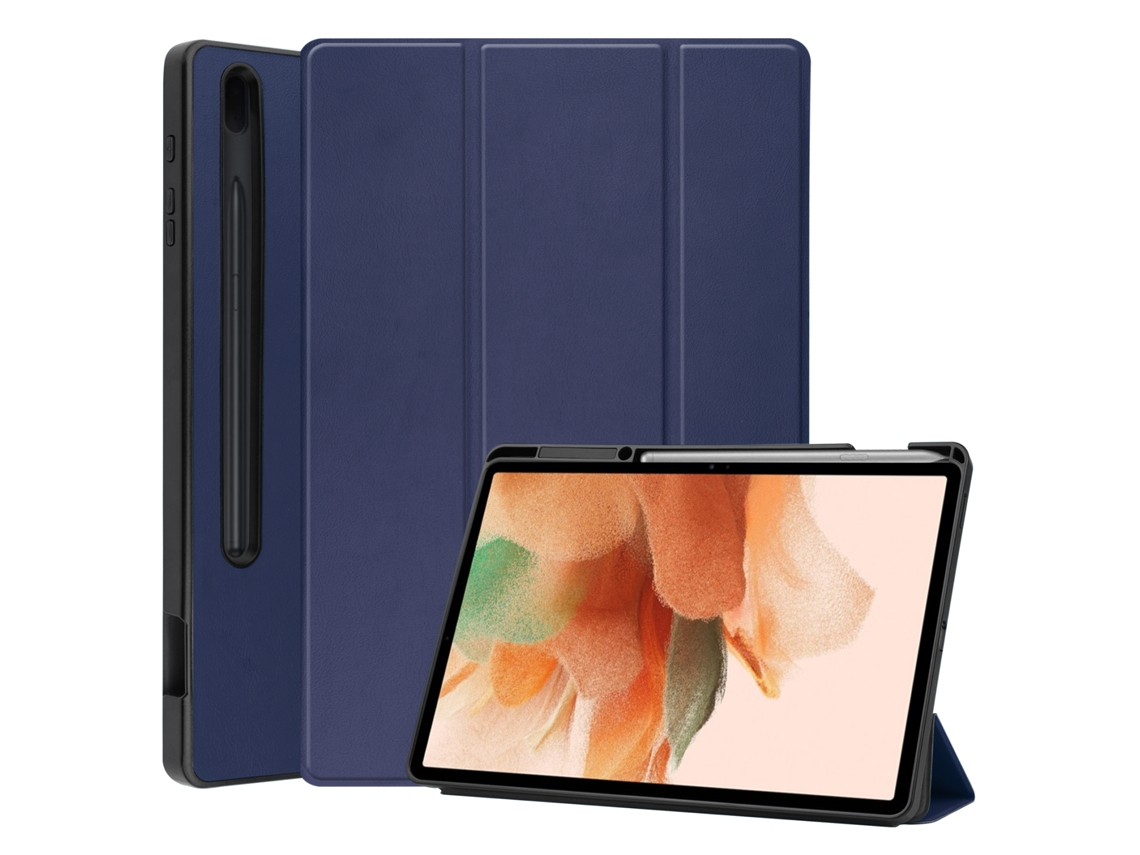 Funda Yuysan para Samsung Galaxy Tab S7 Lite T730/T735 con triple soporte y función de reposo/activación (azul)