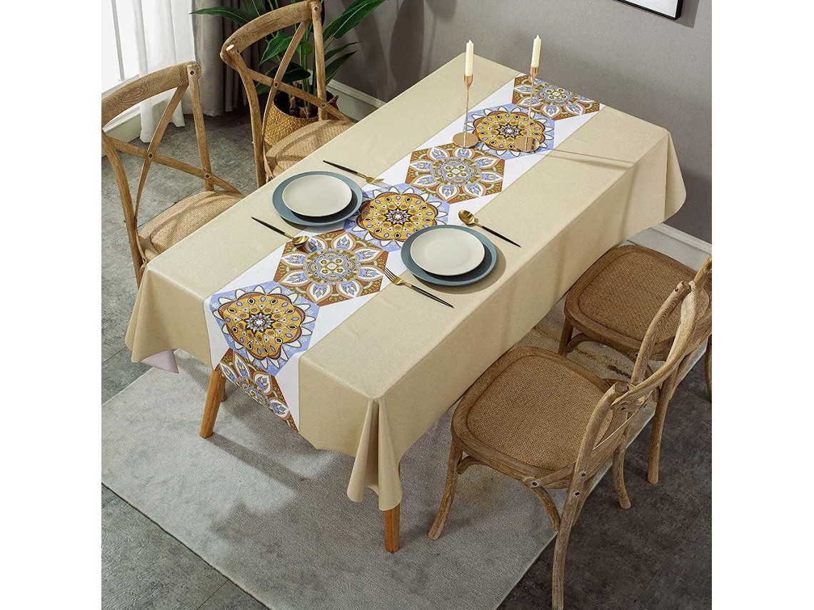 Toalha De Mesa Em Pvc Com Estampa De Bolinhas, Estilo Nórdico Campestre.