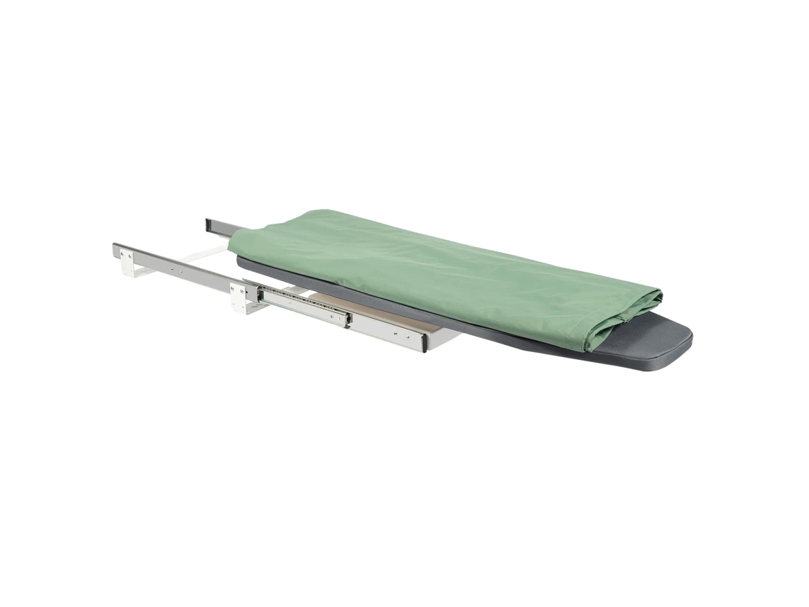 Tabla de planchar plegable, con rotación de 180°, color gris.