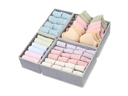 Divisores plegables para ropa interior gris (30x13x6 cm) Kofihety