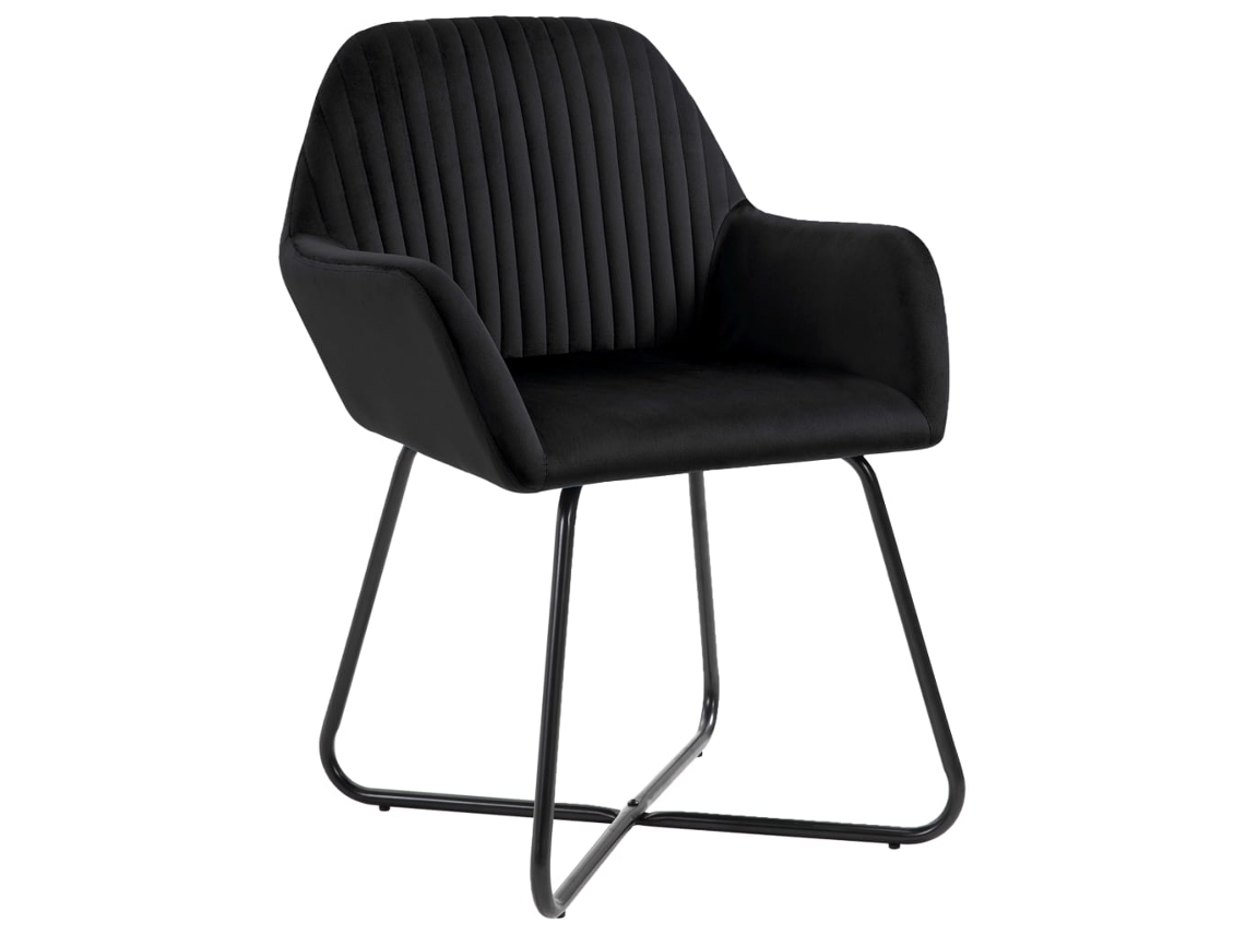 Sillas de comedor de terciopelo negro de 6 piezas EXCLUSIVAS DE LA CASA