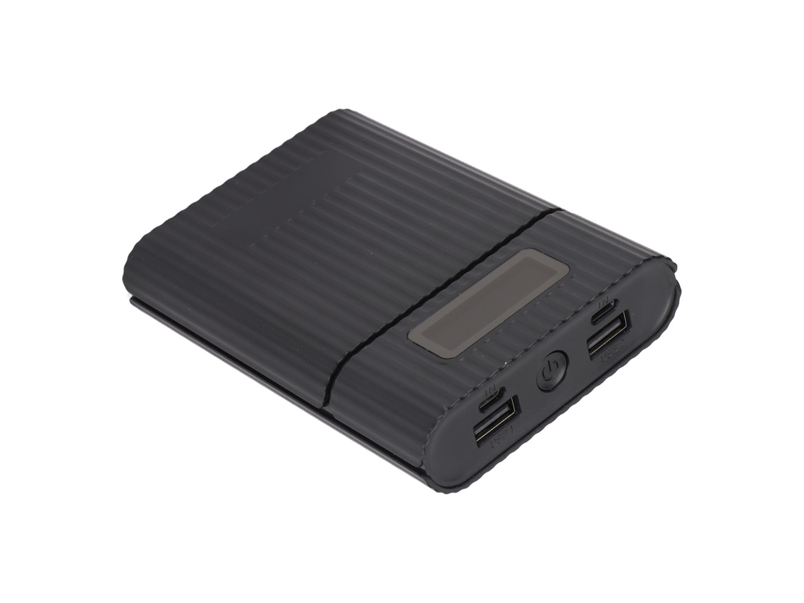 Caja De Almacenamiento De Baterías Diy Power Bank 4x18650 Sin Soldadura Con Pantalla Led M09 Negro