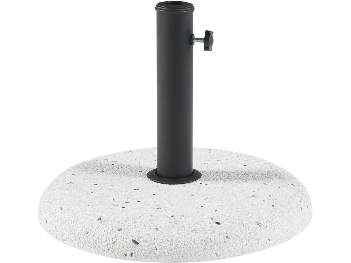 Soporte de Sombrilla Bitritto Circular Ø45 x 6 cm Hormigón - Aspecto Grava Blanco CASA.PRO