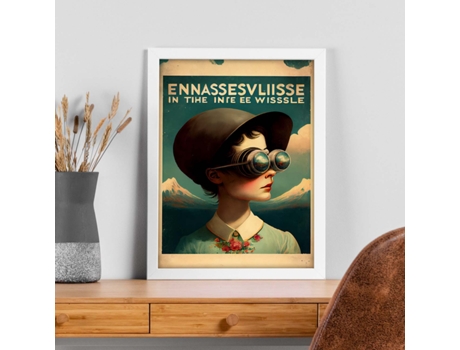 NACNIC Poster Cartel En Estilo Surrealismo Cinematográfico Ilustraciones Y Grabados De Historieta Abstracta Y Artística A4 Marcos Negros
