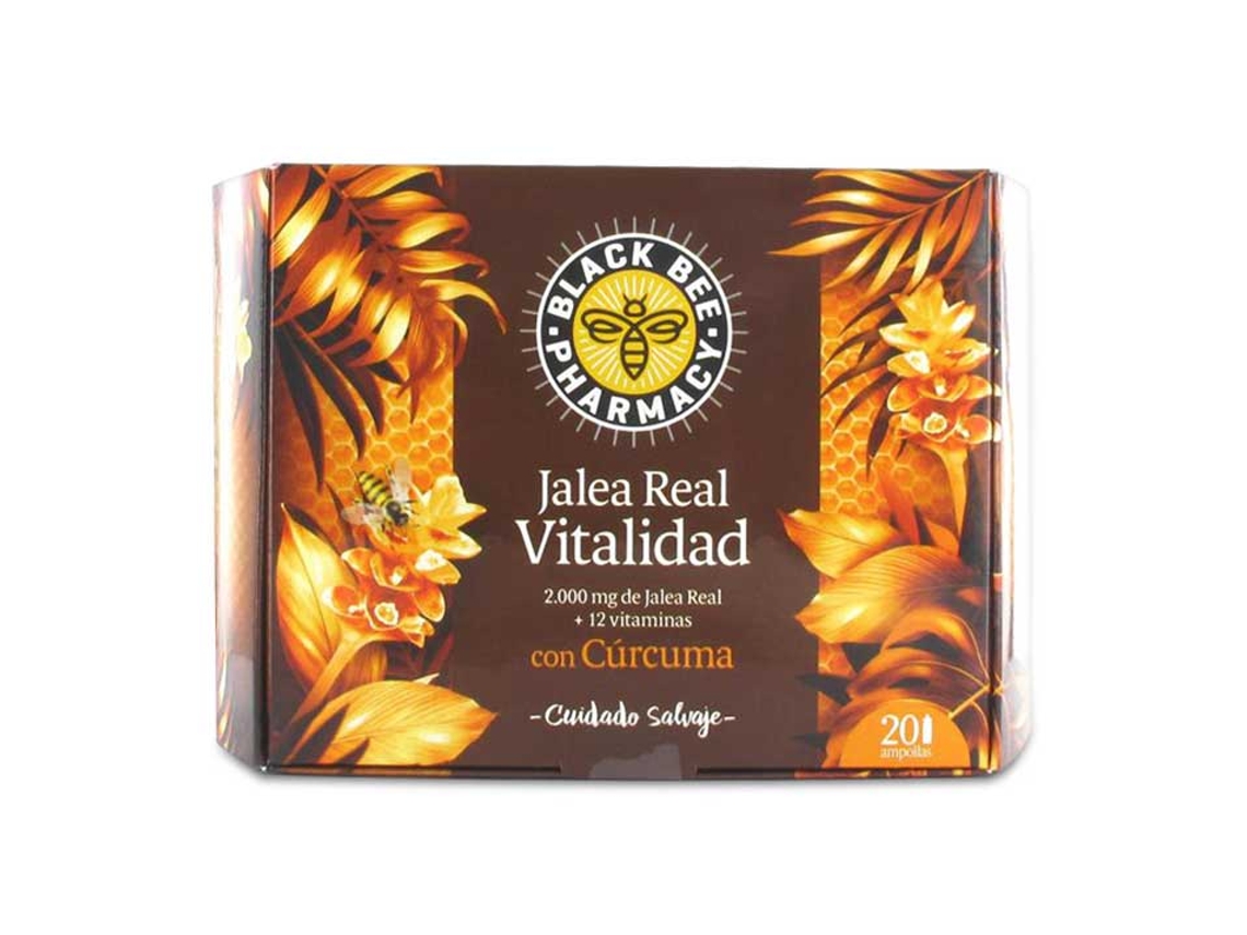 Complemento Alimentar BLACK Black Bee Jalea Real Vitalidad Curcuma 20 Viales