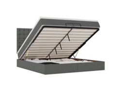 Maison Exclusive - Estructura Cama Otomana Colchones Tela Gris Oscuro 200x200cm