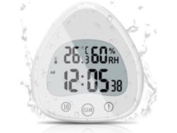 Reloj digital impermeable para ducha de baño, con pantalla LCD y temporizador, con función de temperatura y humedad en °C/°F, para cocina y con ventosa. Liptaptyn