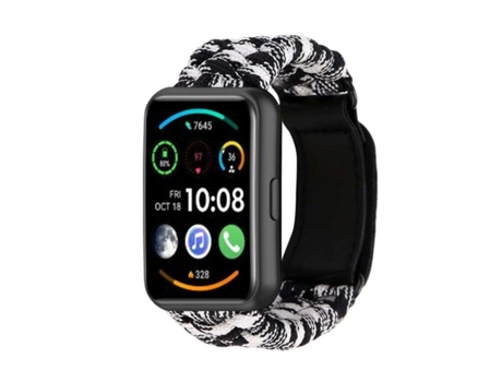 Correa Pulsera Fio Trenzado para Huawei Watch Fit 2 Negro y Blanco