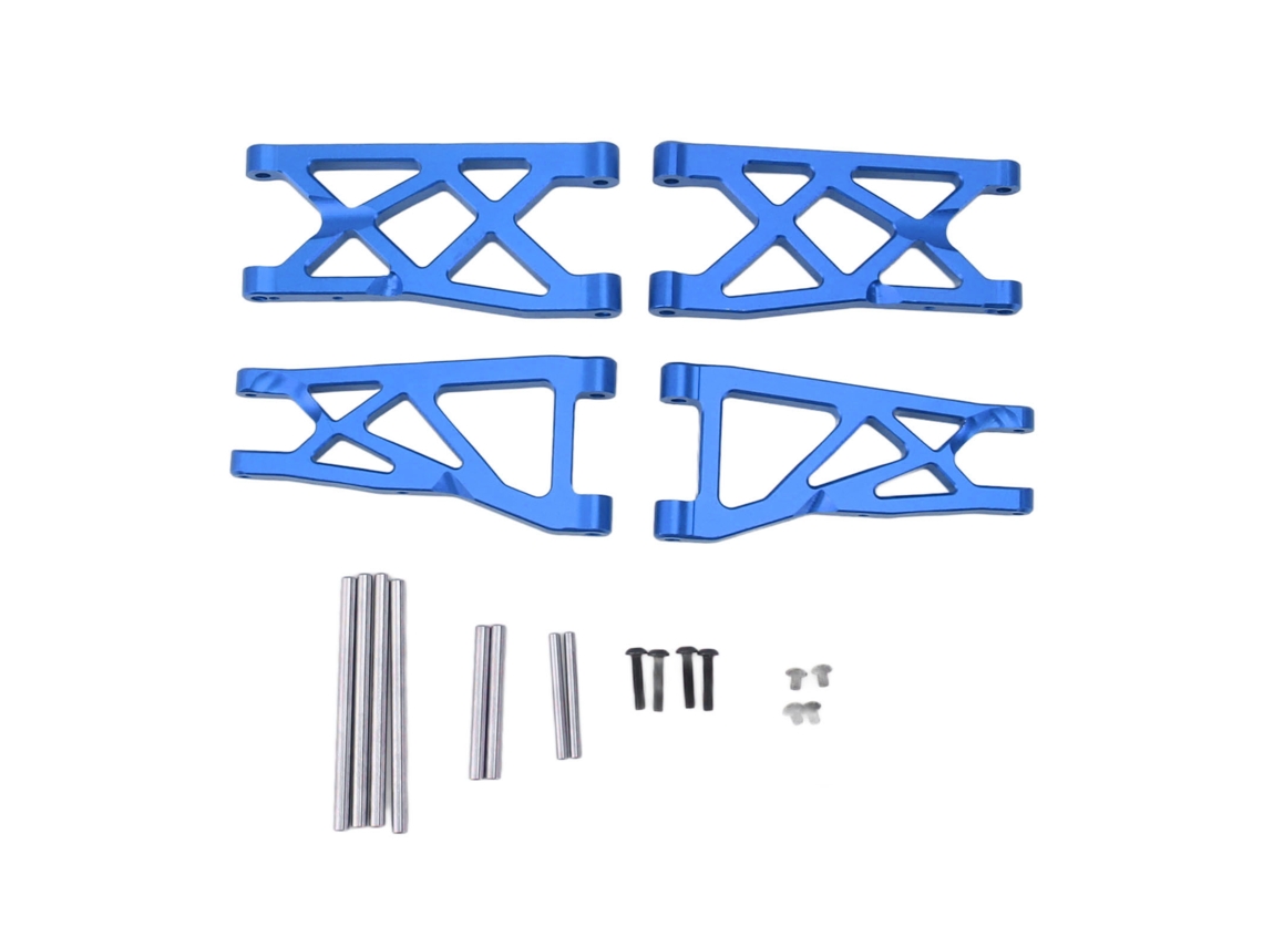 Conjunto De Brazos De Suspensión Delanteros Y Traseros De Aluminio Reforzado Para Arrma Senton Escala 1/10, Color Azul.