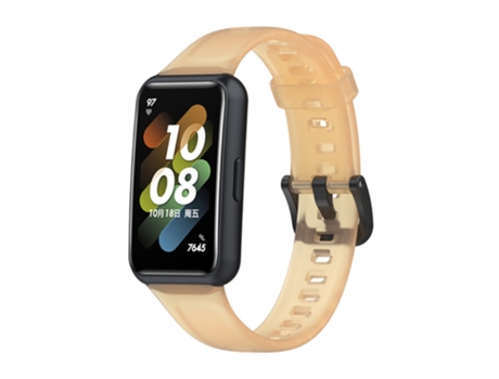 Correa de Silicona ajustable translúcido para Huawei Band 7 - naranja transparente