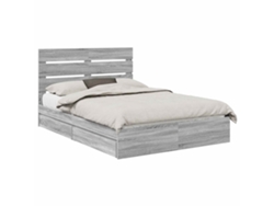Maison Exclusive - Cama Con Almacenamiento Con Cabecera Gris Sonoma 140 X 200 Cm