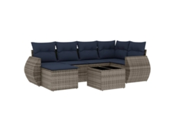 Maison Exclusive - Conjunto De Sofá De Jardín De 7 Piezas Con Cojines, Poliratán Gris