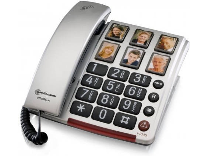 Teléfono Fijo AMPLICOMMS BigTel 40 Plus Negro