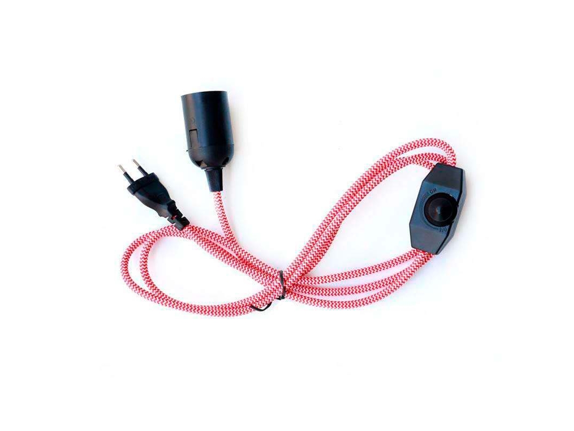 Cable Textil E27 Con Dimmer Y Enchufe 2M - LEDBOX