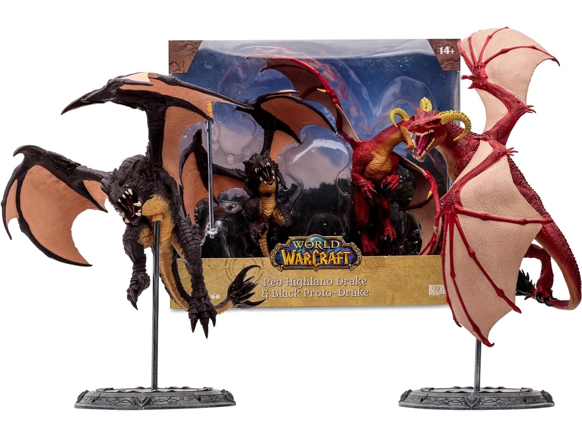 Set Figuras Dragones Multipack Red Highland Drake & Black Proto Drake World Of Warcraft 24 Cm MCFARLANE
