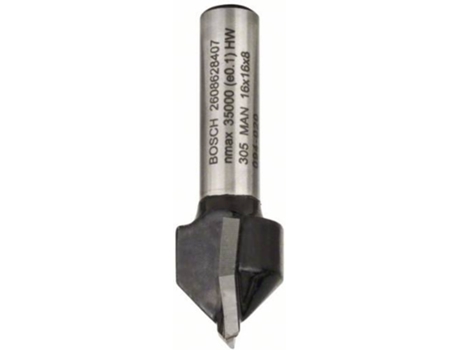 Fresa BOSCH de Ranurar en V - 8 mm - D1 16 mm - L 16 mm - G 45 mm - 90 °