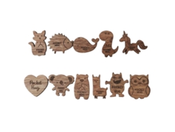 11 Piezas Mini Colgante De Madera Animal Abrazando Regalo Ideal Para Mamá Fiesta Manualidades Decoración Hogar