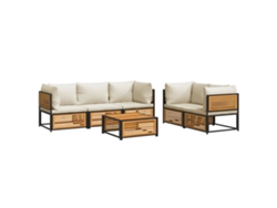 Maison Exclusive - Set De Sofás De Jardín Con Cojines 6 Pzas Madera Maciza Acacia