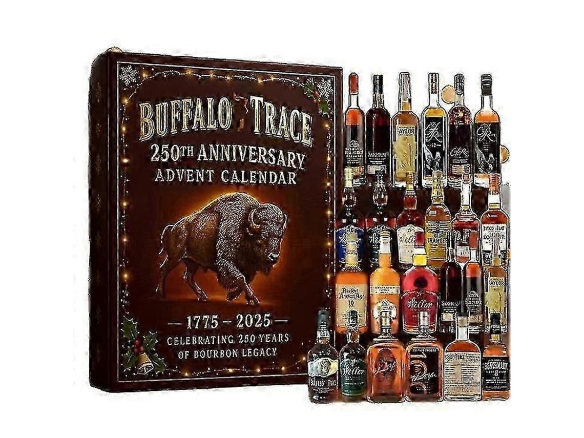 Calendario de Adviento de Navidad 2025, decoración acrílica, estilo completo, regalos sorpresa, 24 días, whisky Buffalo Trace