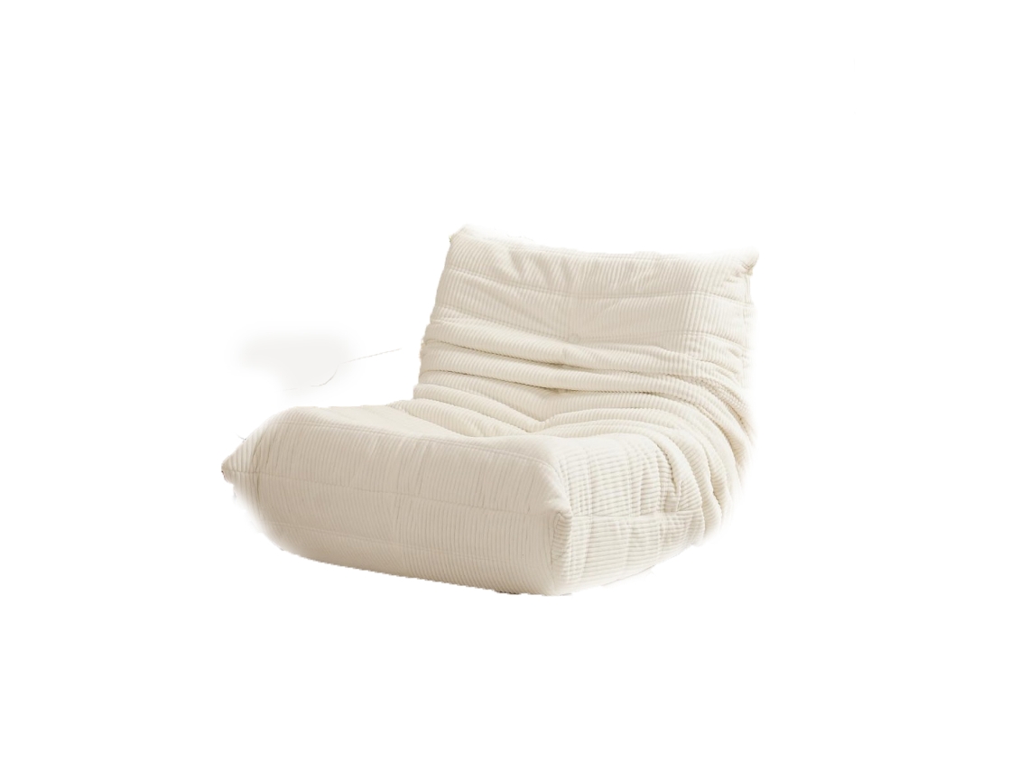 Sofá Individual Togo Beige Sin Montaje Soporte Ergonómico para Todo el Cuerpo Espuma Resiliente de Alta Densidad Tapicería Premium Tacto Suave SOFTEVA