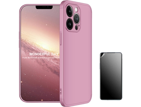 Funda + Protector de Pantalla Apple iPhone 13 Pro Max Slim Armor 360º Rosa