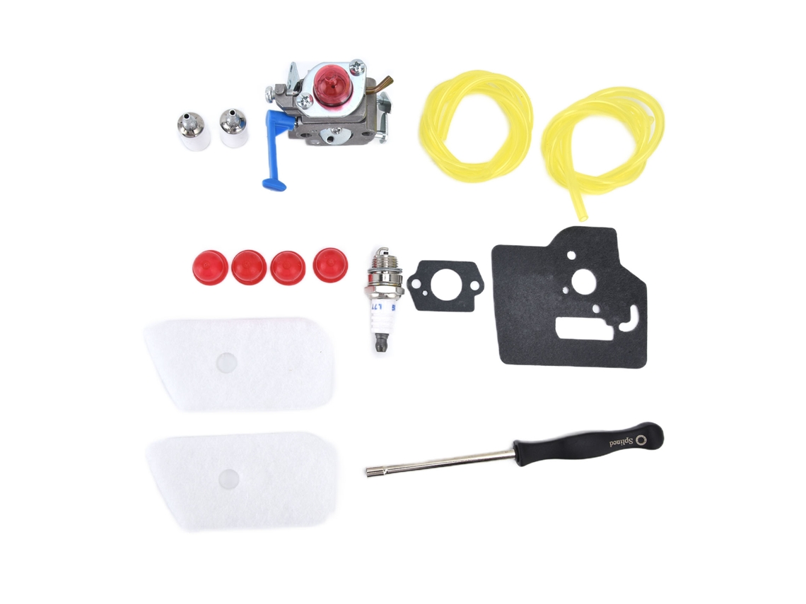 Kit de juntas de filtro de aire y manguera de combustible para carburador C1q W40a 545081848 para desbrozadoras Husqvarna 128ld, 128l, 128c y 128cd