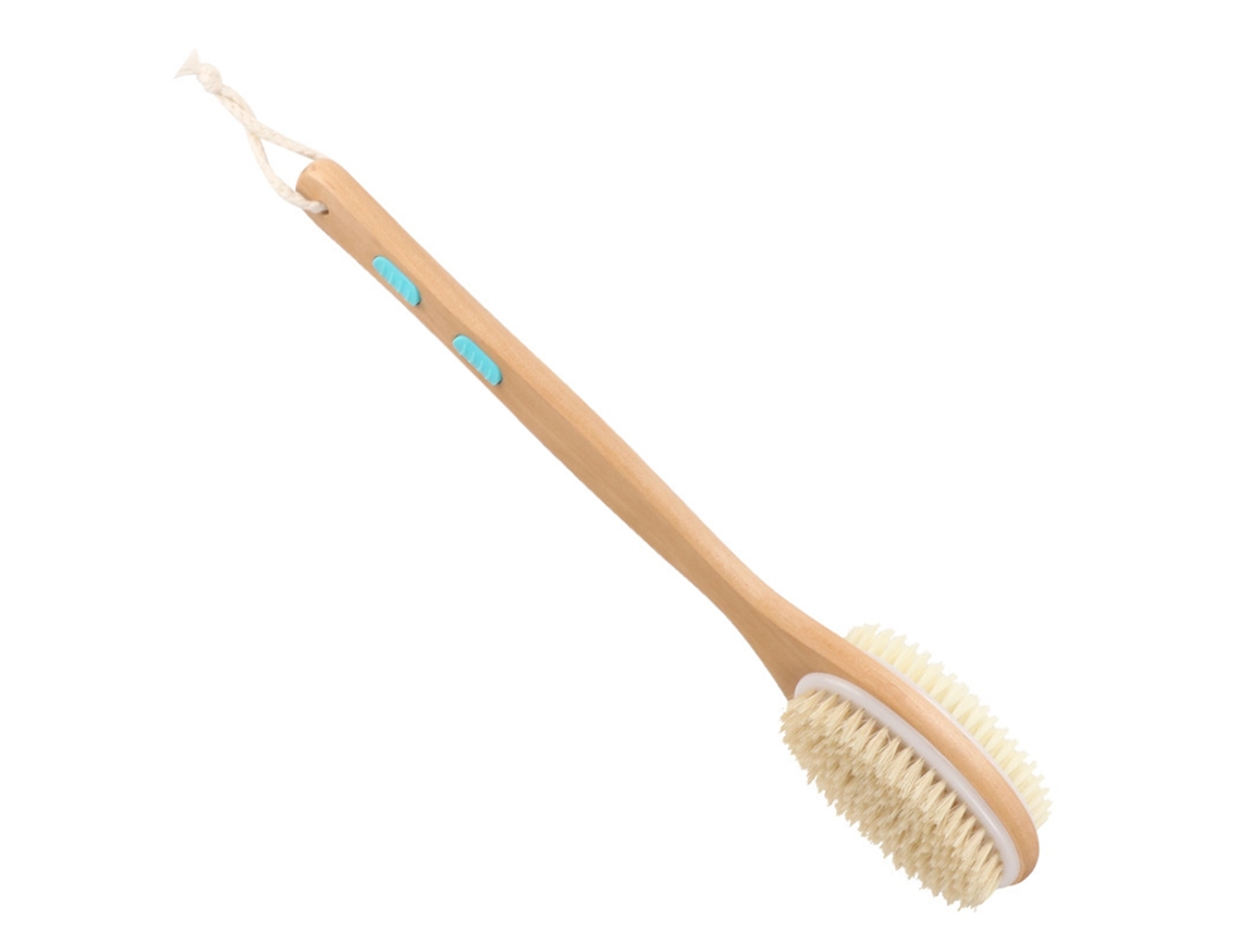 Cepillo De Baño Corporal Con Mango Largo, 2 Lados, Cerdas Suaves Y Duras Para Masaje Y Limpieza.
