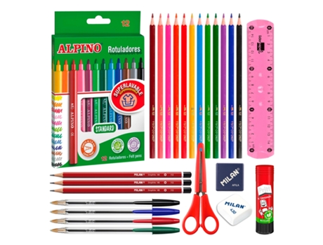 EcoPack 36 Basic - Pack Ahorro Completo con Material Escolar de Primeras Marcas COLEPACK