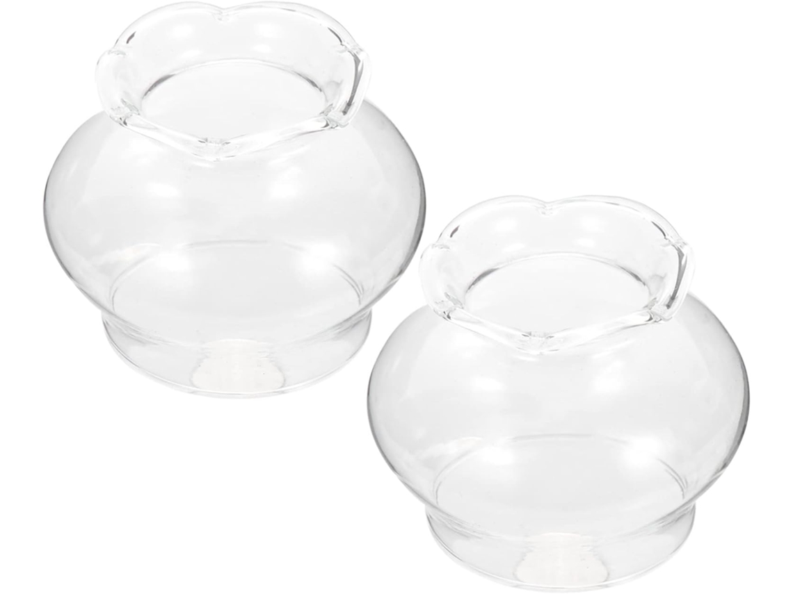 Pantalla De Cristal De 2 Piezas Para Lámpara De Aceite, Cubierta Resistente Al Calor Y A La Humedad.