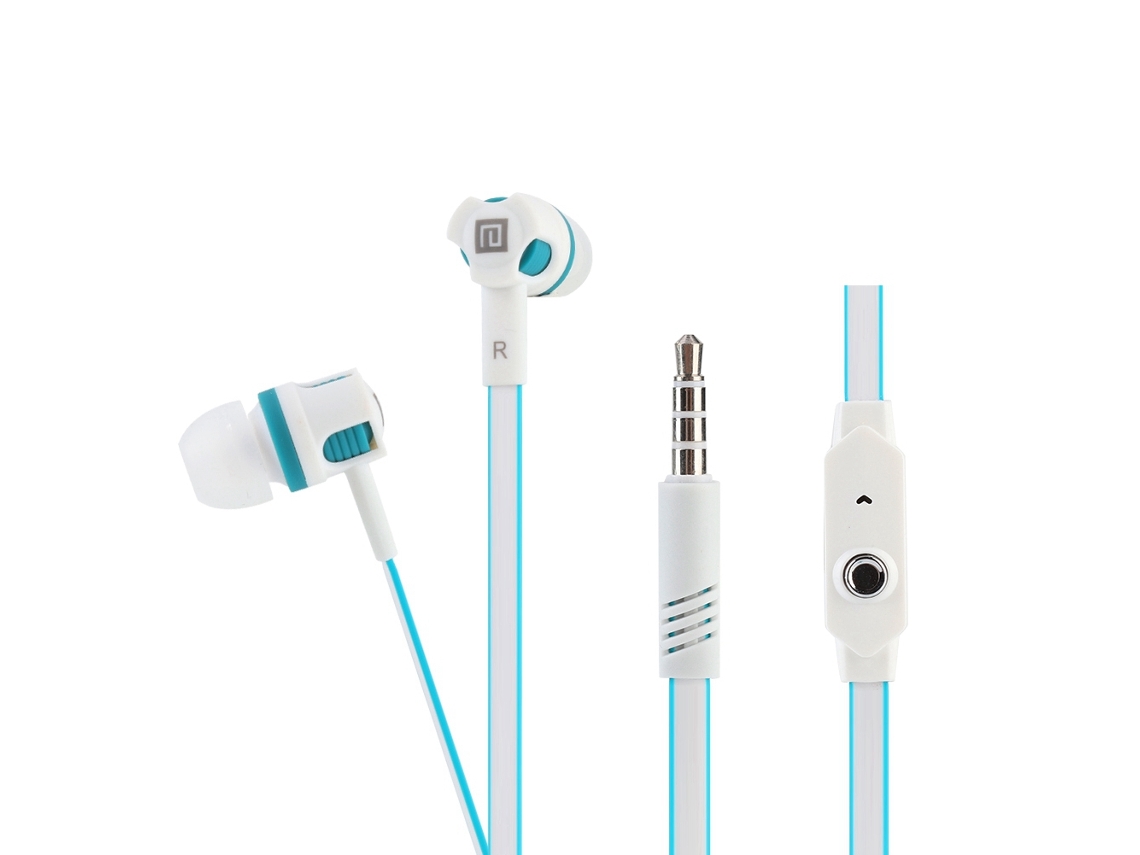 Auriculares Intrauditivos Con Cable, Graves, Estéreo Y Micrófono, Blanco