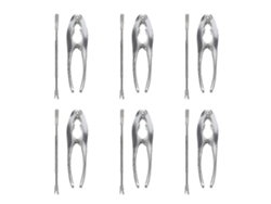 Set De Herramientas Marinas 6 Abridores De Cangrejo + 6 Tenedores De Acero Inoxidable Para Mariscos Y Frutos Secos Plata