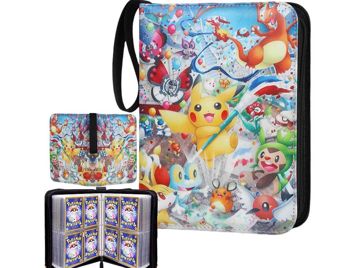 Álbum de colección Pokémon con 400 cartas, carpeta, libro y estuche