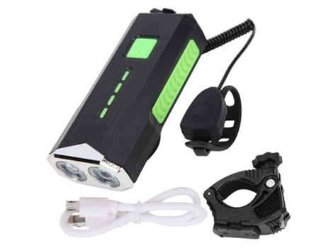 Luz de bocina de bicicleta, luz delantera de bicicleta, resistente al agua, bocina de advertencia de bicicleta, recargable por Usb para ciclismo, E...