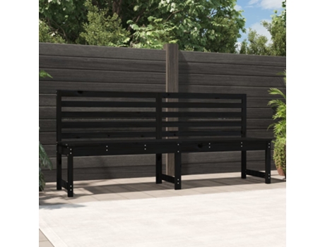 Banco De Jardín VIDAXL Negro Madera (201.5x48x91.5 cm)