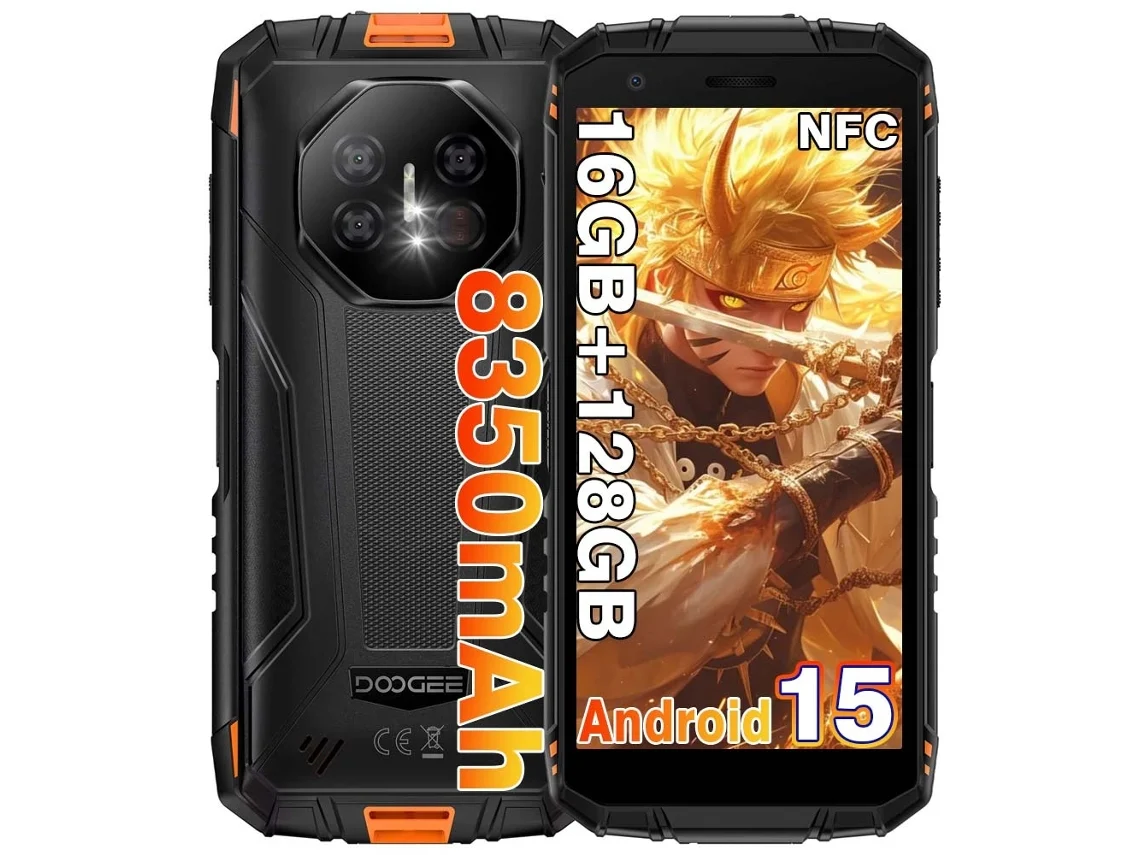 Doogee Fire 3 Pro 5.5'' 16GB 128GB 8350mAh Android 15 Naranja Smartphone Resistente