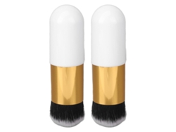 2 Pcs Brocha De Maquillaje Gruesa Con Cerdas Suaves Para Polvos