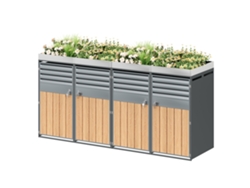 Cubo De Basura Con Rejillas De Ventilación, Cerradura, 4 Puertas Y Zona Para Plantas.