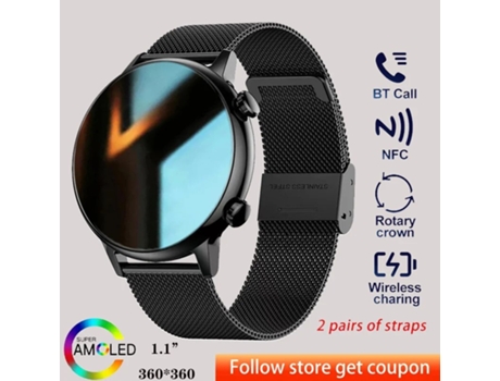 Reloj inteligente HK39 con llamada Bluetooth NFC para mujer, relojes con esfera personalizada, reloj inteligente deportivo con rastreador de activi...