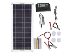 Kit De Panel Solar De 30 W Y 220 V Con Inversor Y Cargador De Batería Usb Para Acampada, Senderismo Y Uso Al Aire Libre.