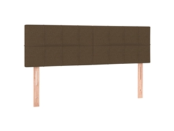 Juego de cabecero de tela de 2 piezas 72x5x78/88 cm Marrón oscuro MAISON EXCLUSIVE